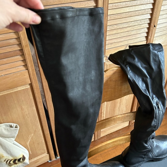 Ann Demeulemeester Thigh High Leather Stretch Boots - Picture 2 of 10